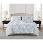 CEDAR Bedding Sets Matelasse Reversible + Soft + Textured King (3-Piece ) Blue