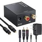 CAMWAY Digital to Analog Converter 192kHz DAC Converter SPDIF to RCA,Optical to 3.5mm,Toslink to RCA,Optical to RCA,DAC Converter Audio Adapter