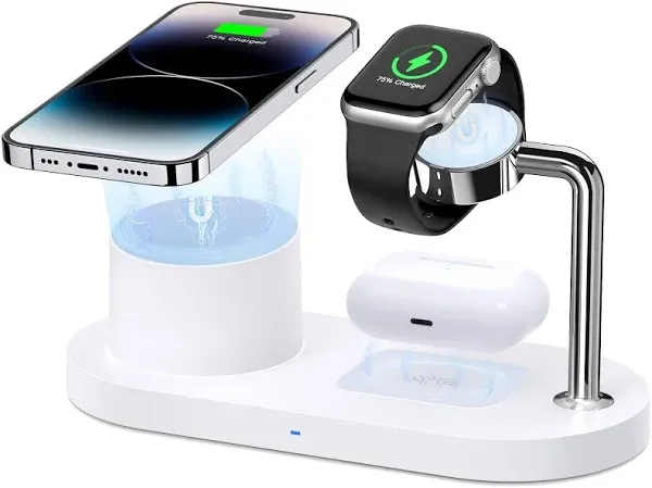 Magnetic Wireless Charger for iPhone: 3 in 1 Charging Station for Multiple Device Apple - 18W Fast Mag-Safe Charger Dock Stand for iPhone 16 15 14 13 12 Pro Max Apple Watch iwatch & Airpods