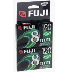 Fuji Extraslim  8mm P6-120 Video Cassettes Lot of 2 ~ BRAND NEW