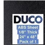 Duco Plastics & Supply Duco ABS Plastic Sheet 1/8 inch Thick 24" x 48" - Pack of 1 Rigid ABS Sheet with Textured Plastic Front - 0.125" Thick Heat