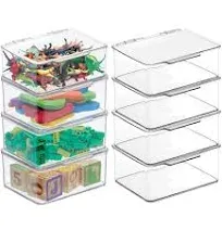 MDesign Plastic Playroom/Gamin<wbr/>g Storage Organizer Box Containers, Hinged Lid for