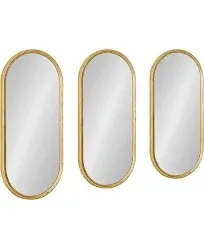 Caskill Capsule Framed Wall Mirror Set, Gold 3 Piece