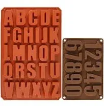 Wocuz 2 Pack Large Letter Silicone Mold Big Number Mold Alphabet Crayon Mold Chocolate Mold Caking Baking Pan Abc Baking Utensils Ice Tray Mold