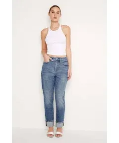 Good American Women's The Weekender Cuffed Jeans