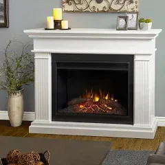 Real Flame Centennial Grand 55.5" Contemporary Wood Electric Fireplace in Black