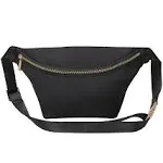 YogoRun Large Waist Pack Bag Fanny Pack Bag Nylon Belt Bag for Men & Women Fashion Cross Body Bag Black Belt Pack (Black)...