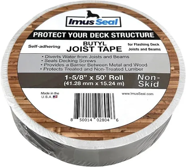 (2-Pk) Imus Seal Butyl Joist Tape Black 1-5/8&#034; x 50&#039;