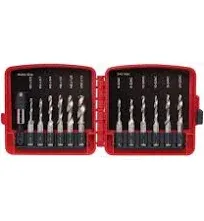 NEIKO 10059A Combination Drill and Tap Bit Set with Quick Change Adapter, 13 Piece, SAE (6-32NC to 1/4-20NC) and Metric Drill Bit Set (M3 to M10), Metric Tap Set