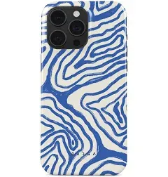 BURGA Phone Case for iPhone 15 Pro - Cute, Trendy, Aesthetic, Pattern Phone Cover, Hard Shell Protection - fits Apple iPhone 15 Pro Case for Women and Men, Blue Ocean Waves