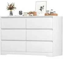 Greenvelly White Modern Deep Drawer Dresser