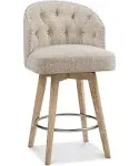 Upholstered 360 Degree Swivel Counter Stool 26&#034; H