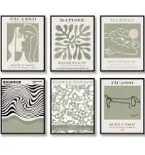 Retro Wall Art Prints Set Of 6 Vintage Posters Famous Abstract Illustration