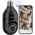 Jennov 2K 3MP Light Bulb Security Camera, 2.4 GHz WiFi Indoor Cam