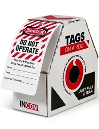 INCOM Manufacturing Lockout Tags On A Roll