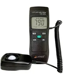 Light Meter LM-50KL Measures Lux/Fc - Led/Fluorescen<wbr/>t, Industrial, Household, an