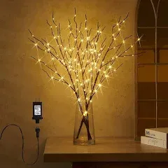 Lighted Branches 150 LED Fairy Lights with Timer 32in Plug in, Electric Lit W...