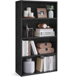  Bookshelf, 23.6 Inches Wide, 4-Tier Open Ebony Black 4-Tier（23.6&#034;W x 42.3&#034;H）