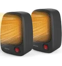 2 Pack Ceramic Small Space Personal Mini Heater,500W Portable Electric Heater fo