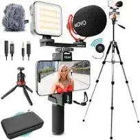 iVlogger-PRO+ MV-T5| Premium Vlogging Kit with Fullsize Tripod | Movo