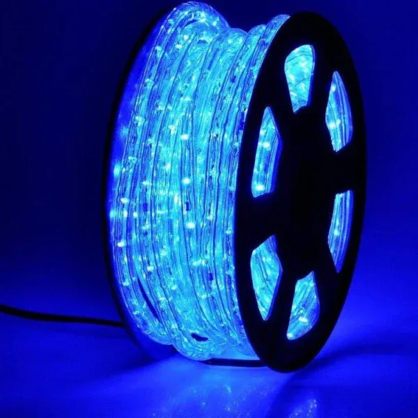 50Ft 360 LED Waterproof Rope Lights,110V Connectable Indoor Outdoor Blue Rope Li