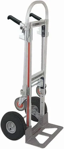 Magline GMK16UA4 Gemini Jr Convertible Hand Truck, Pneumatic Wheels, 500 lbs Load Capacity, 51" Height, 47-1/2" Length x 21" Width