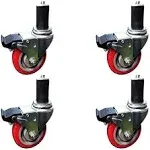 Casterhq ND-M197-X9IF NSF Certified 4" Caster Wheel Set for