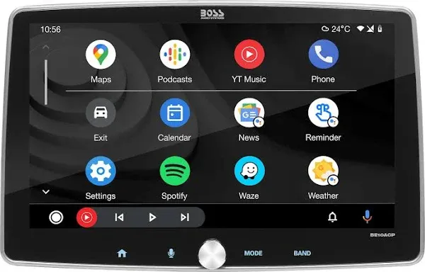 BOSS BE10ACP Single-DIN, Apple CarPlay &amp; Android Auto, MECH-LESS Multimedia Play