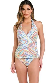 La Blanca Sunbaked Jewels Halter Tankini Top