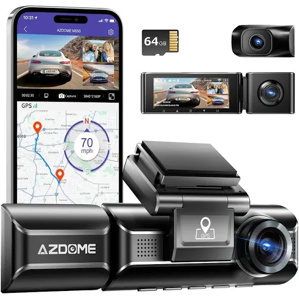 AZDOME Dash Cam - M01 Pro - W/ 64GB Card