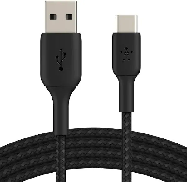 Belkin CAB002bt1MBK Black BOOST CHARGE Braided USB-C to USB-A Cable 3.28 ft. (1