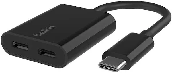 Belkin F7U081BTBLK USB-C Male to USB-C Male for Audio and Power Charging Ports