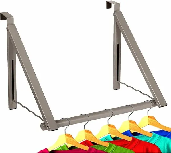 HOLDN’ STORAGE Over The Door Hanger Foldable - Over The Door Rack for Hanging Towels, Coats & Clothes - Over The Door Hanger Hooks for Bedroom, Washroom and Office.