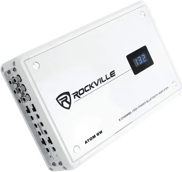 Rockville ATOM 8B 8 Channel 3500 Watt Marine/Boat Amplifier Amp w/Bluetooth