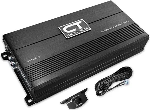 CT Sounds CT-1000.1D Compact Class D Car Audio Monoblock Amplifier, 1000 Watts RMS