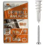 Pack of 50 Self Drilling Drywall Anchors