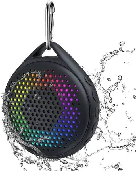 Bluetooth Shower Speaker By Avwoo, Ip67 Waterproof Speaker With Rgb Light,