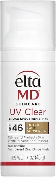 EltaMD UV Clear Tinted Face Sunscreen Broad Spectrum SPF 46 1.7 oz / 48 g