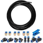 CGELE Pneumatic Tubing Black PU Air Hose Pipe Tube Kit 6mm OD 4mm ID 39.4ft/12 Meter for Air Line or Fluid Transfer...