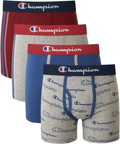 Champion Boys Everyday Active Stretch Boxer Briefs, Assorted 4-Pack