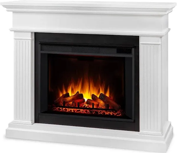 Real Flame Centennial Grand Electric Fireplace with Mantel for Living Room or Bedroom, Replaceable Fireplace Insert Heater, Realistic Log and Flame Effect, Remote Control, Timer.