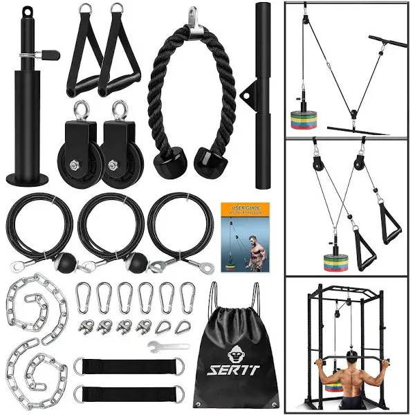 Lat Pulley System with Bonus Attachments for Comprehensive Workout Solutions