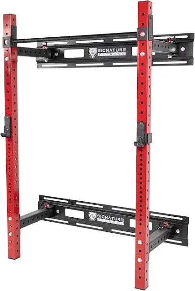 Signature Fitness 3" x 3" Wall Mounted Fold-in Power Cage Squat Rack