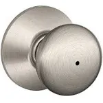 Schlage F40 Knob Privacy Plymouth, Satin Nickel