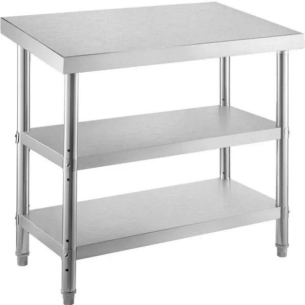 VEVOR Outdoor Food Prep Table, 24x14x33 in Commercial Stainless Steel Table, 2