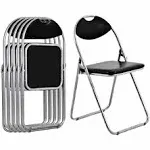 4 PCS U Shape Folding Chairs Furniture Home Outdoor Picnic Portable Black