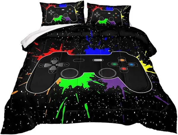 Gaming Comforter for Boys Teen,Game Contoller Bedding Set Twin Comforter-game<wbr/>27