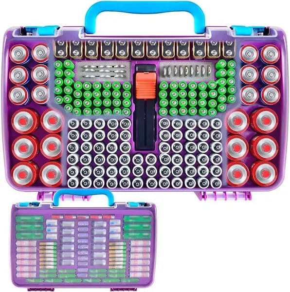 FUASE Battery Organizer Storage Case Tester