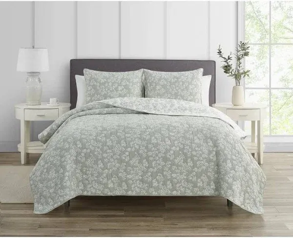 CEDAR COURT Annabella Floral Desert Sage Soft Matelasse