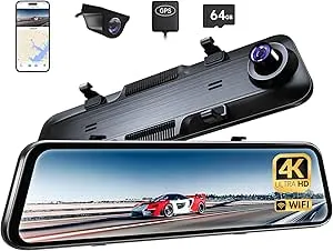 P12 Plus 4K WiFi Rear View Mirror Camera